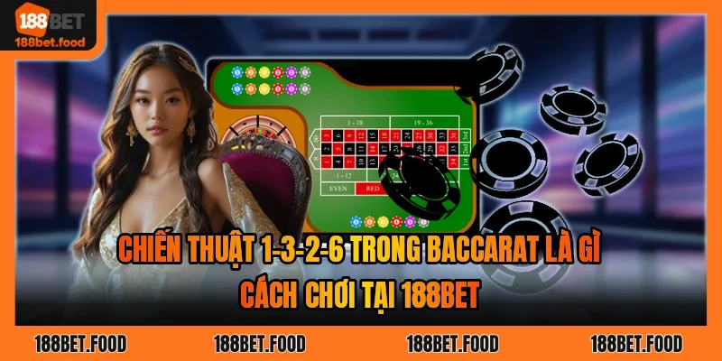 Minh họa chiến thuật 1-3-2-6 trong baccarat là gì 188BET với chuỗi bốn bước cược